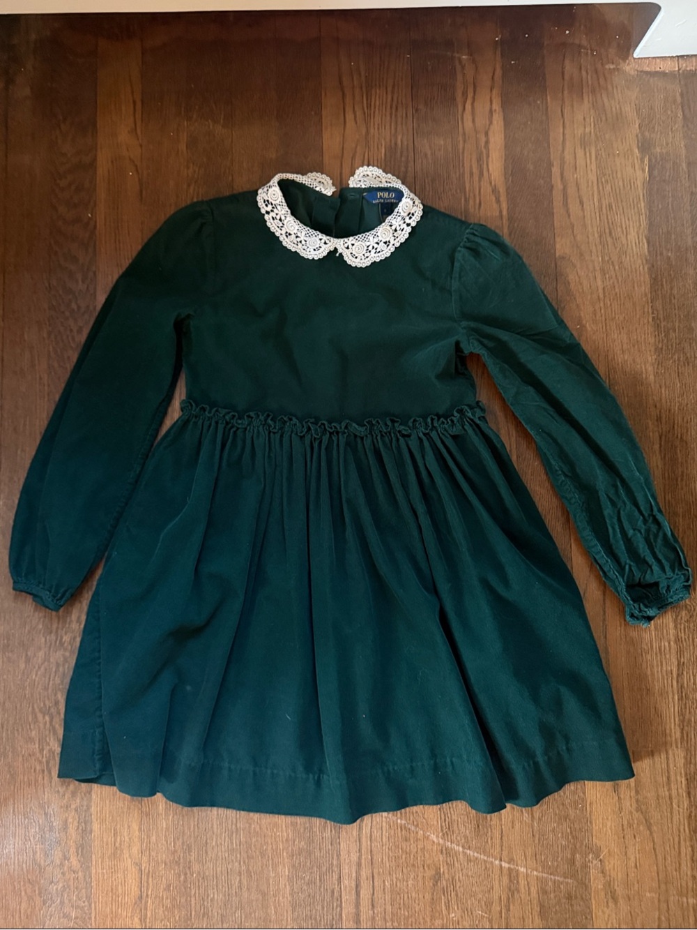 Polo by Ralph Lauren Dark Green Dress with White Lace Collar